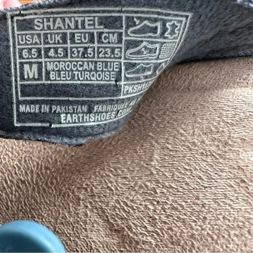 Earth Origins Suede Slide Sandals Savoy Shantel Moroccan Blue Size‎ 6.5
